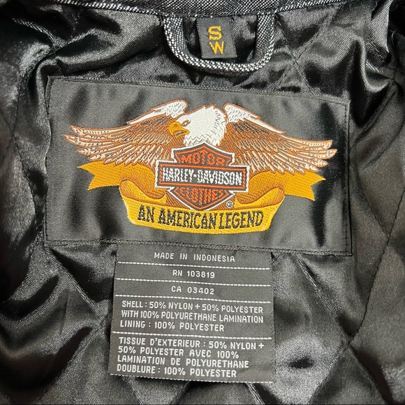 Harley Davidson Women's Denim Zip-Up Riding Jacket Reflective Patches Size Small - Picture 12 of 15